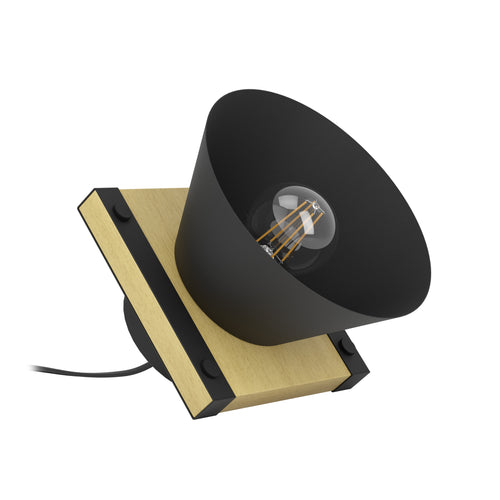 EGLO tafellamp Maccles - e27 - 15 cm - zwart/bruin - hout