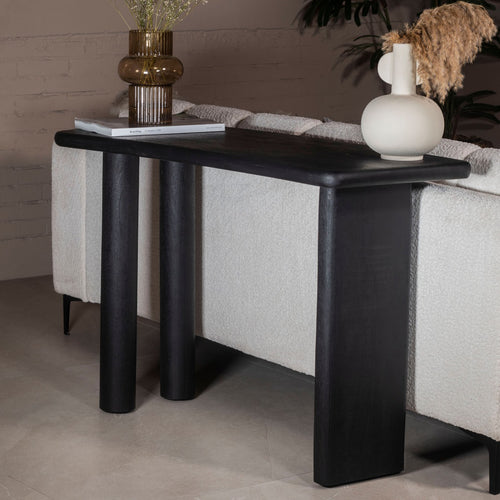 Giga Meubel Sidetable Rumi - Zwart Mangohout - 113x44x76cm - vtwonen shop
