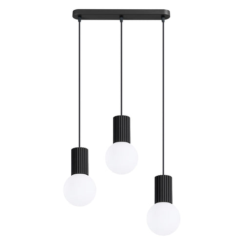 Sollux Lighting Hanglamp HALO 3L zwart - 40x6x120cm
