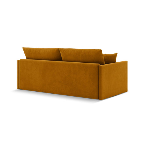 Cosmopolitan Design - Converteerbare bank Shannon 3-zits, flueel geel - 94x209x87cm