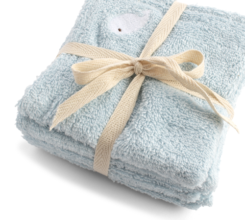 FiliBabba Handdoek 15 x 15 x 5 cm – Blauw biologisch katoen