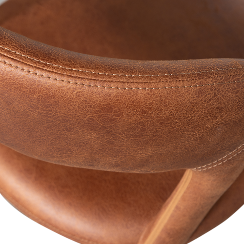 WOOOD eetkamerstoelen Noble - Leerlook - Cognac - Set van 6