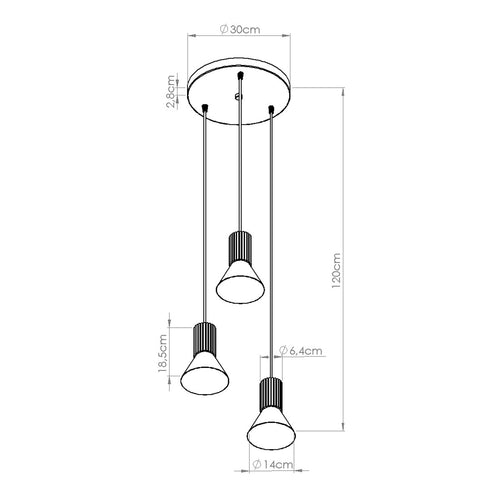 Sollux Lighting Hanglamp ESTRIA 3P beige/olijfgroen - 30x30x120cm