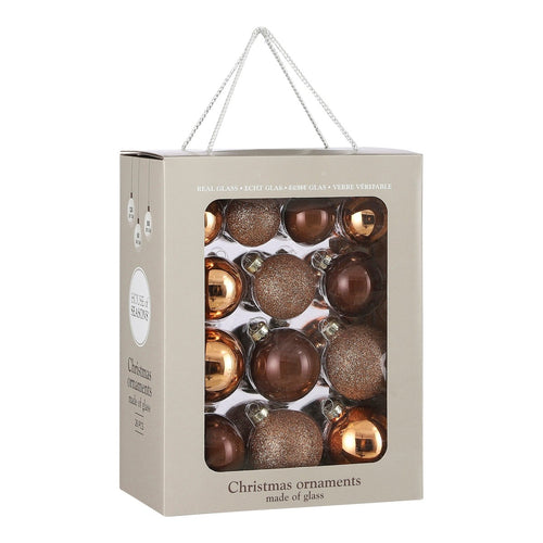 Mica Decorations Christmas Baubles Set - Kerstballen voor Kerstversiering - Glazen Ornamenten met Glans en Glitter Effect - Kerstballenset van 26