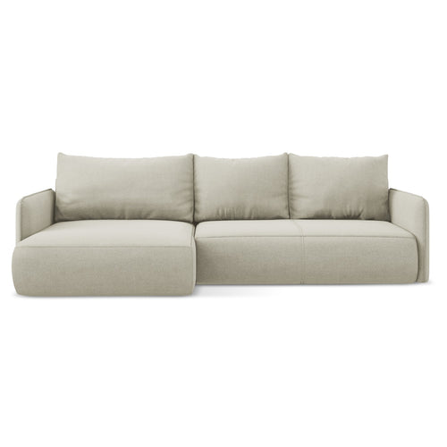 LaMiaSofa hoekbank links Palermo - textuurstof - lichtbeige - 240x148x86