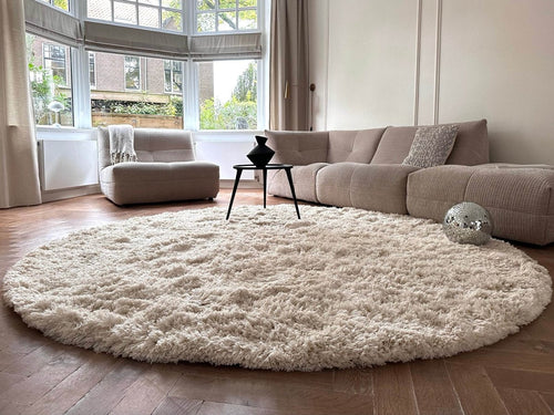 Interieur05 vloerkleed Pilo - hoogpolig - ivoorwit - Ø160 cm