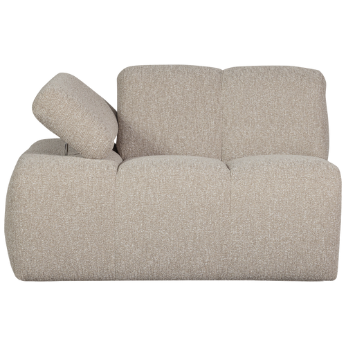 WOOOD 1-zits bank met arm links Mojo - Bouclé - Beige - 74x120x97 cm - vtwonen shop