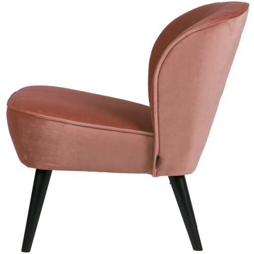 WOOOD fauteuil Sara - Velvet - Oud Roze - 59x71x70 - vtwonen shop