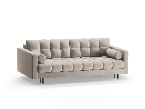 Cosmopolitan Design Slaapbank met opbergdoos Bali 3-zits, flueel donkerbeige - 84x222x105cm