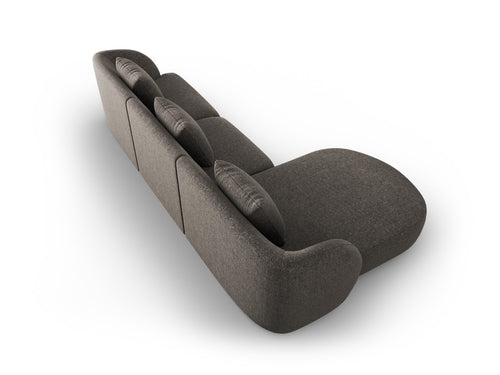 Cosmopolitan Design linker hoekbank Tulum 4-zits, chenille, grijs - 156x255x70cm