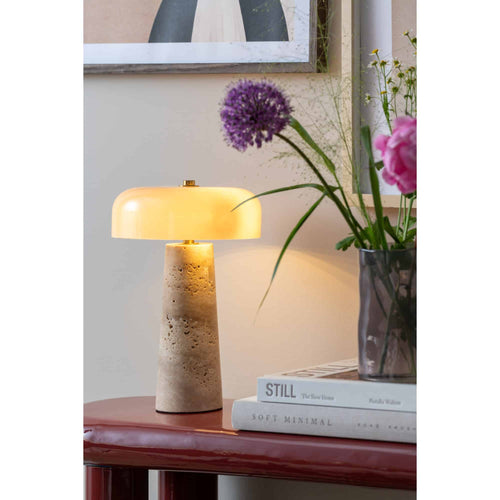 Leitmotiv tafellamp Lazio Cone - beige - Ø18cm