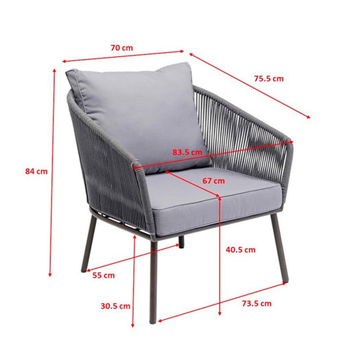 Kare Design Tuinfauteuil Elba grijs