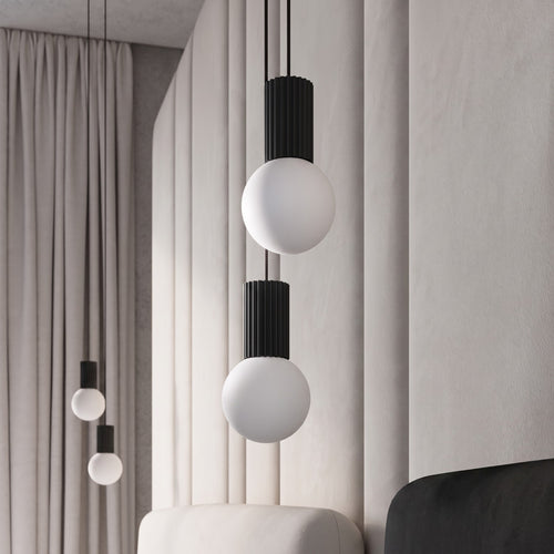 Sollux Lighting Hanglamp HALO 2P zwart - 15x15x120cm