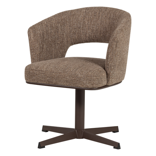 WOOOD draaibare eetkamerstoel bruin melange Libi - 79x62x59