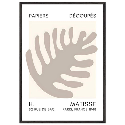 Artfulprints Poster met Lijst Matisse – Coral bloom grey   - 70x100 cm - Grijs