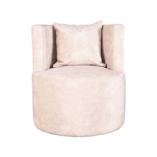 LABEL51 Fauteuil Evy - Naturel Velvet - 65x65x75cm - vtwonen shop