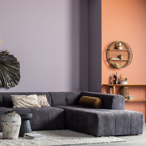 WOOOD hoekbank rechts Grid - Stof - Donkergrijs - 68x298x225 - vtwonen shop