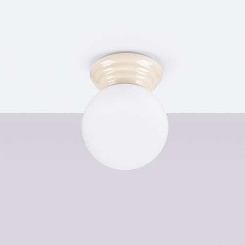 Sollux Lighting Plafondlamp ZORI beige IP44 - 12x16x12cm