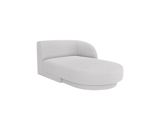 Micadoni rechter chaise longue Miley 2-zits, boucle lichtgrijs - 156x90x70cm