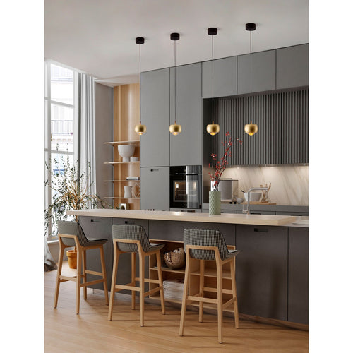 Nova Luce CONGA Slanke hanglamp met gouden LED-verlichting, 13W, 922lm, 3000K