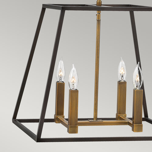 Elstead Fulton - Hanglamp met 4 lichtbronnen Brons, E14