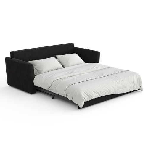 Sia Home - Slaapbank LUXO - zacht aanvoelende geweven stof zwart 180cm