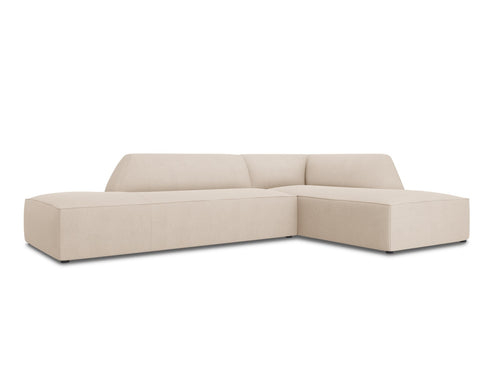 Micadoni rechter hoekbank Ruby 4-zits, structurele stof, beige - 180x273x69cm