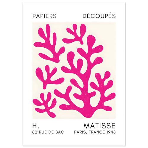 Artfulprints  Matisse – Coral shadows pink   poster 50x70 cm