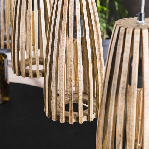 Giga Meubel Hanglamp Launch - Naturel Hout - 20x135x150cm