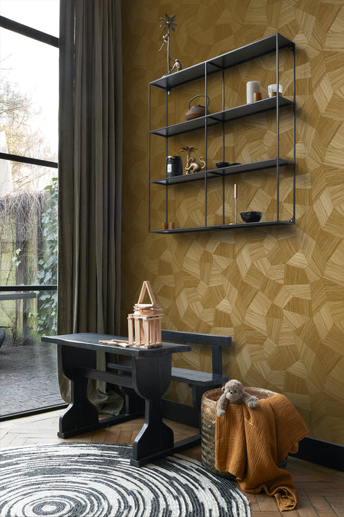 Origin Wallcoverings behang grafisch 3D motief warm goud - 53 cm x 10.05 m - 347953 - vtwonen shop