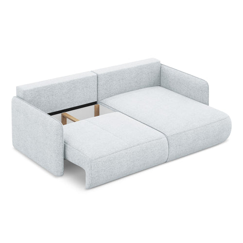 LaMiaSofa hoekbank rechts Palermo - chenille stof - lichtblauw - 207x148x86