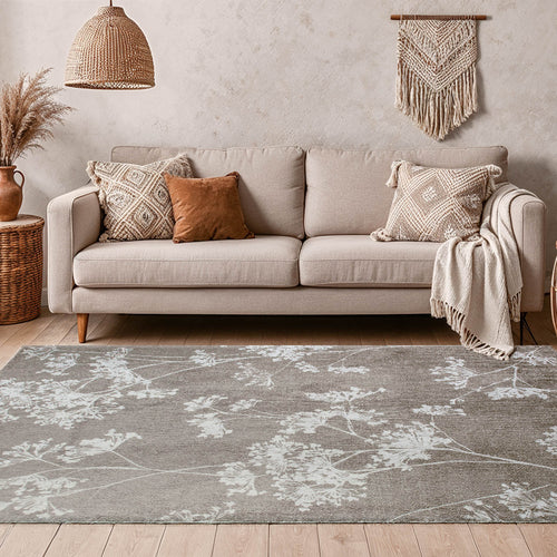 Lola&Moi vloerkleed Parchment - zilver - 200x280cm
