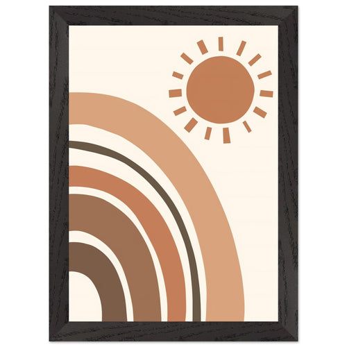 Artfulprints Poster met Lijst Boho – Soft sun   - A4 21x29.7 cm - beige