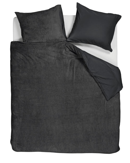 Ambiante Plush Teddy dekbedovertrek - Lit Jumeaux - 240x200/220 - Antraciet