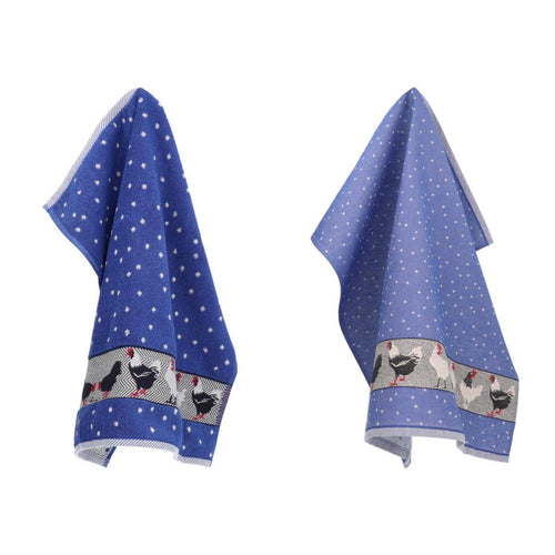 Luxe Keukendoek en Theedoek Kip Koningsblauw - Bunzlau Castle - 100% biologisch GOTS katoen - vtwonen shop