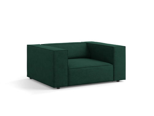 Cosmopolitan Design Fauteuil Arendal chenille met ribbeleffect, flessengroen - 102x124x70cm