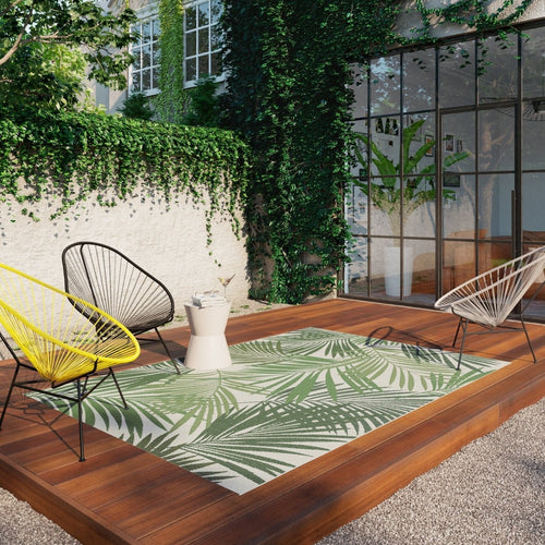 AFK Living vloerkleed Tropical - voor binnen en buiten - groen - 80 x 150 cm
