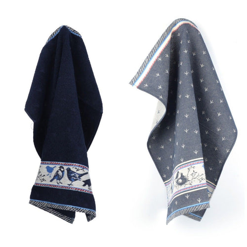 Luxe Keukendoek en Theedoek Vogel Donkerblauw - Bunzlau Castle - 100% biologisch GOTS katoen - vtwonen shop