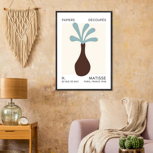 Artfulprints Poster Matisse - Ocean flower turquoise   - 50x70 cm - Turquoise