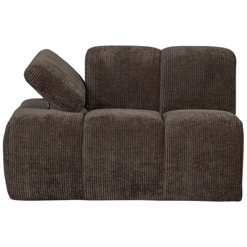 WOOOD 1-zits bank met arm links Mojo - Ribstof - Bruin - 74x120x97 - vtwonen shop