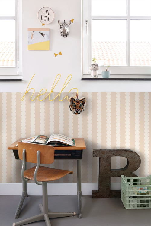 ESTAhome behang grafische print beige - 0.53 x 10.05 m - 131742