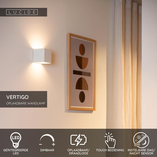 Lucide wandlamp VERTIGO - Geïntegreerde LED - Wit