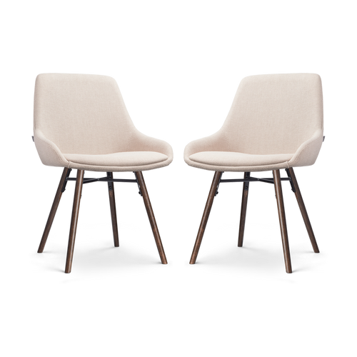 Nolon Nena-Isa Eetkamerstoelen Set van 2 - Beige - Walnoot - vtwonen shop