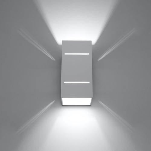 Sollux Lighting Wandlamp BLOCCO wit - 10x12x20cm