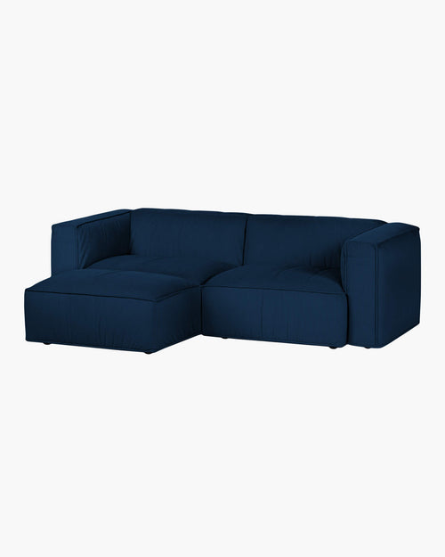 noo.ma Lobi Ottoman Storm Blue Corduroy - 102x72x44 cm, zacht zitcomfort