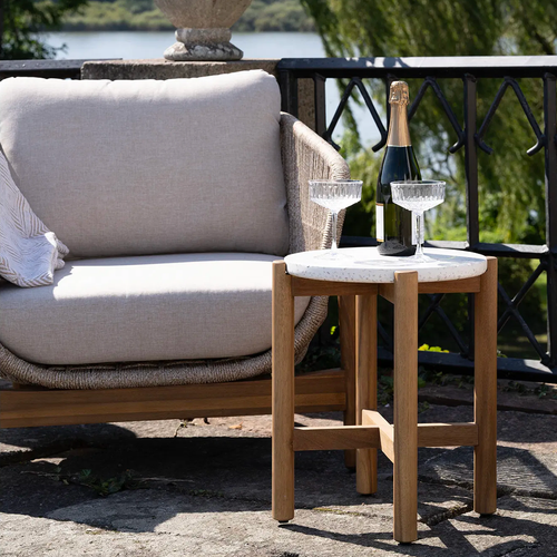 Artichok Teresa Houten Tuin Bijzettafel Naturel - Ø 37 cm