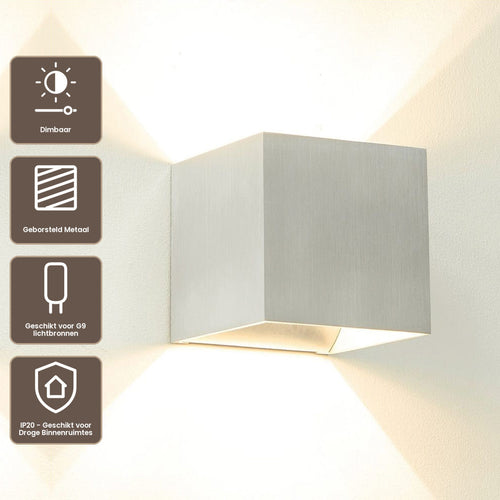 Artdelight Wandlamp Gymm - Aluminium