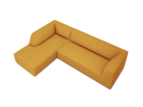 Micadoni linker hoekbank Ruby 4-zits, structurele stof, geel - 180x273x69cm