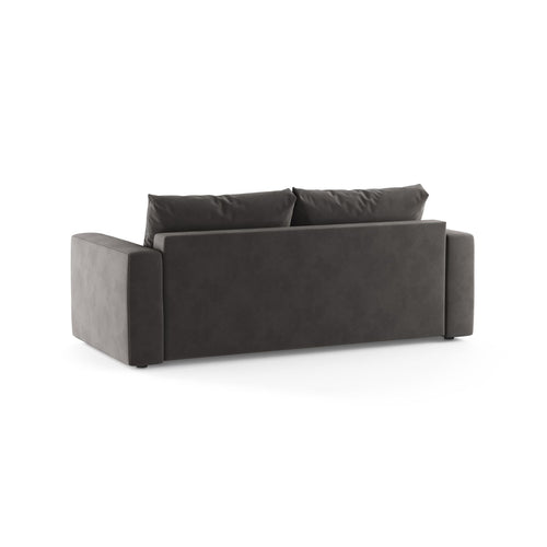 Cosmopolitan Design - Converteerbare bank Grena 3-zits, flueel donkergrijs - 100x205x90cm