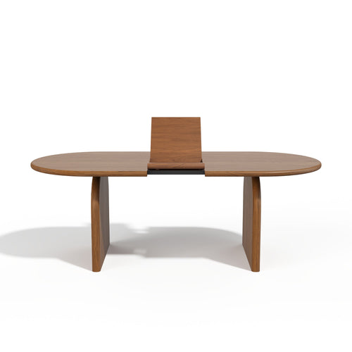 Premium Interiors - Uitschuifbare eettafel BRIA - multiplex licht walnoot 220cm
